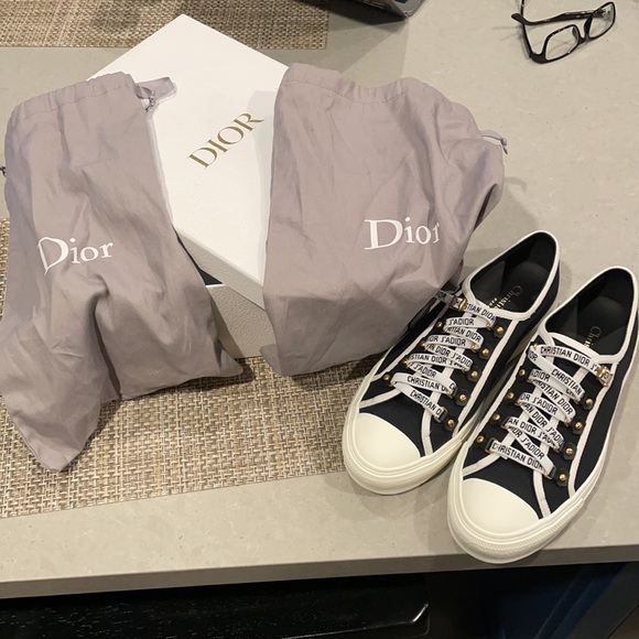 Dior Walk’n’Dior Sneaker Black Cotton Canvas SZ 9 - Picture 6 of 6